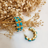 Double Turquoise Hoops